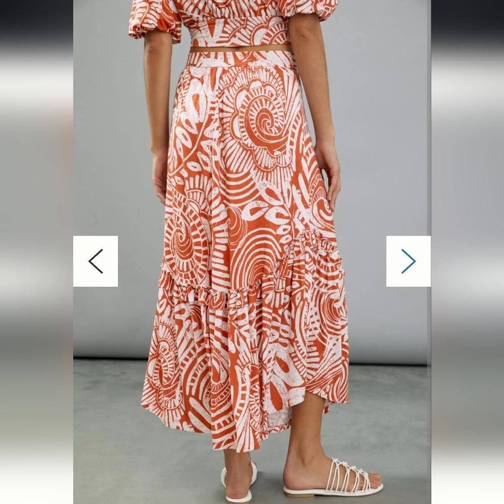 Anthropologie Bohdi Midi Skirt Abstract Print - Picture 5 of 8